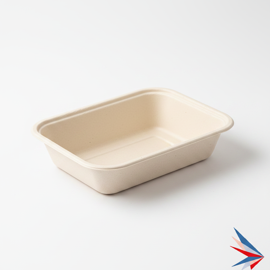 28 oz Rectangular Sugarcane Pulp Food Box Base