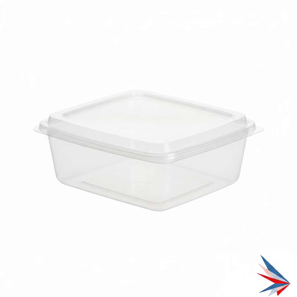 8" Clear Heavy-Duty PP Container - 1 Compartment