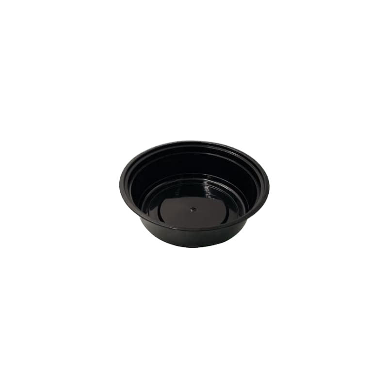 32 oz Black Round Microwaveable Container Base - BO-32B