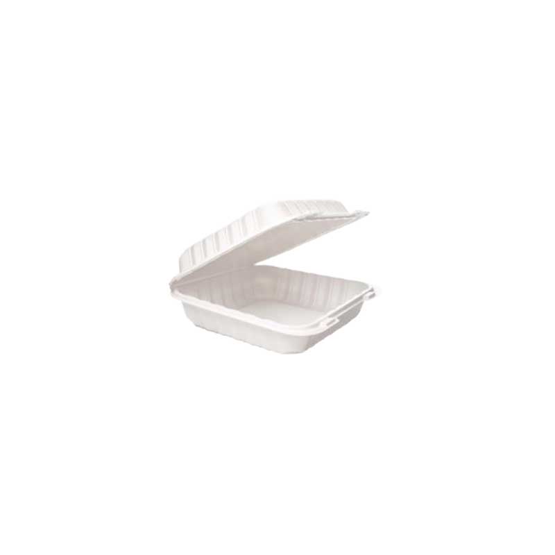 8x8 White PP Clamshell 1 Compartment - CHPM881W