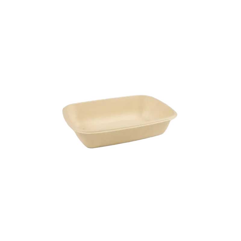 34 oz Rectangular Sugarcane Pulp Food Box Base - CR1000 Base