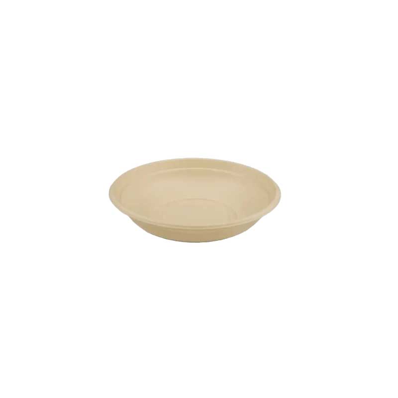 24 oz Round Natural Sugarcane Pulp Bowl Base - CR-24B