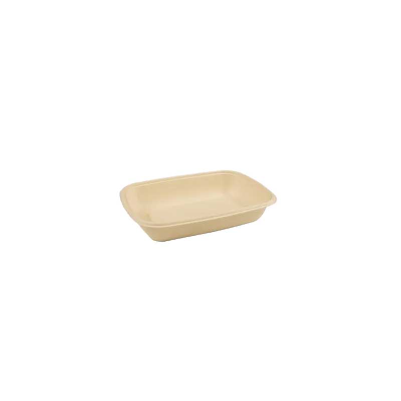 28 oz Rectangular Sugarcane Pulp Food Box Base - CR750 Base