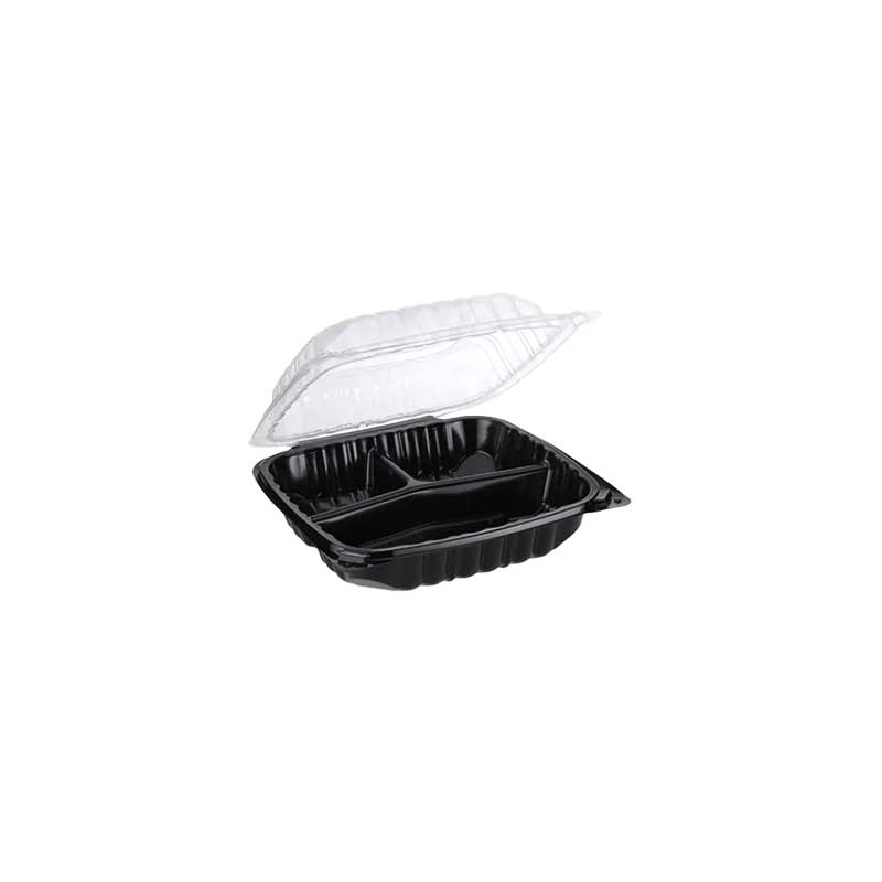 8x8 Dual-Color Vented PP Clamshell 3 Compartments - JC-83