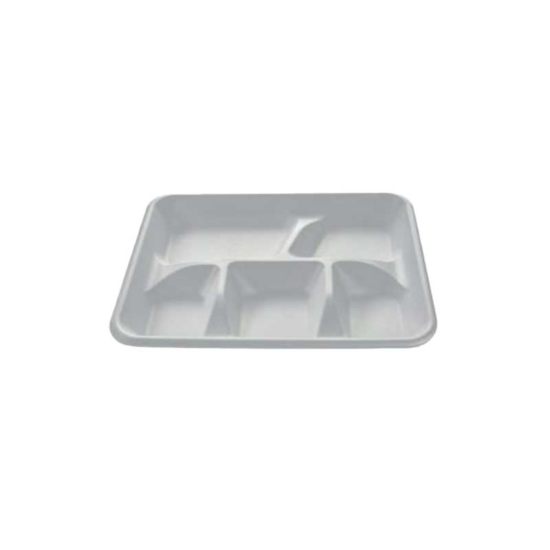 White PP Mineral Tray 5 Compartment - THPM5W