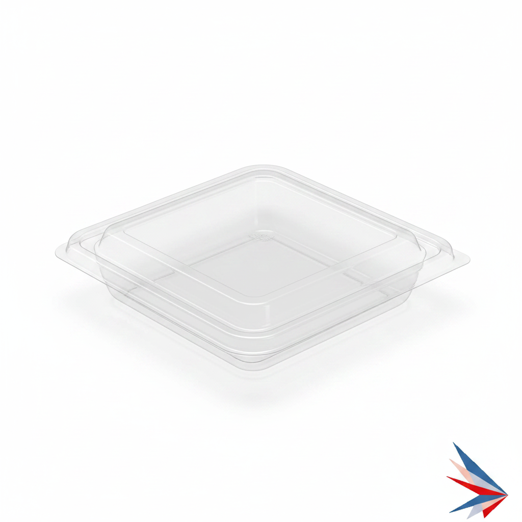 Anti-Fog Clear PET Lid for Square Pulp Bowls