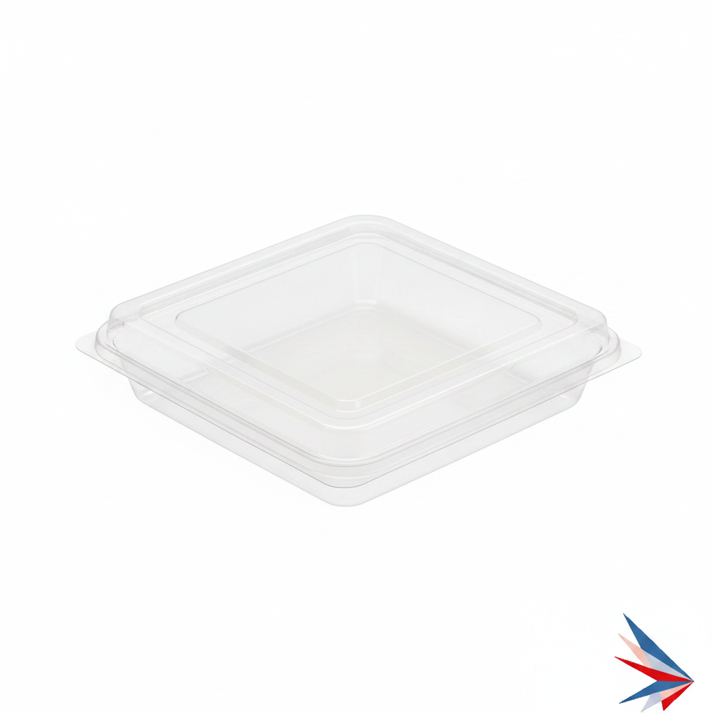 Anti-Fog Clear Square PET Lid for 8x8 Pulp Boxes