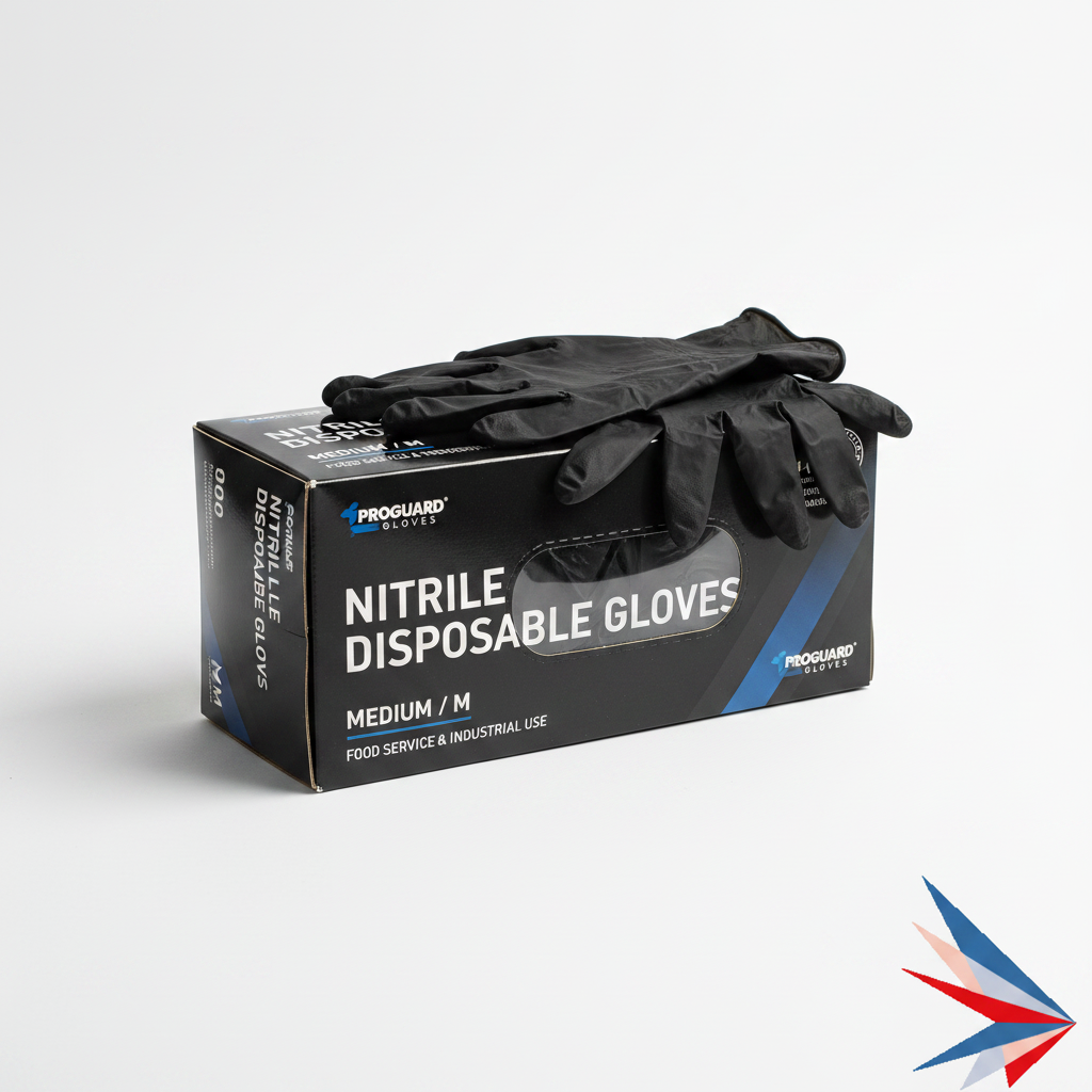 Black Nitrile Gloves - Size M