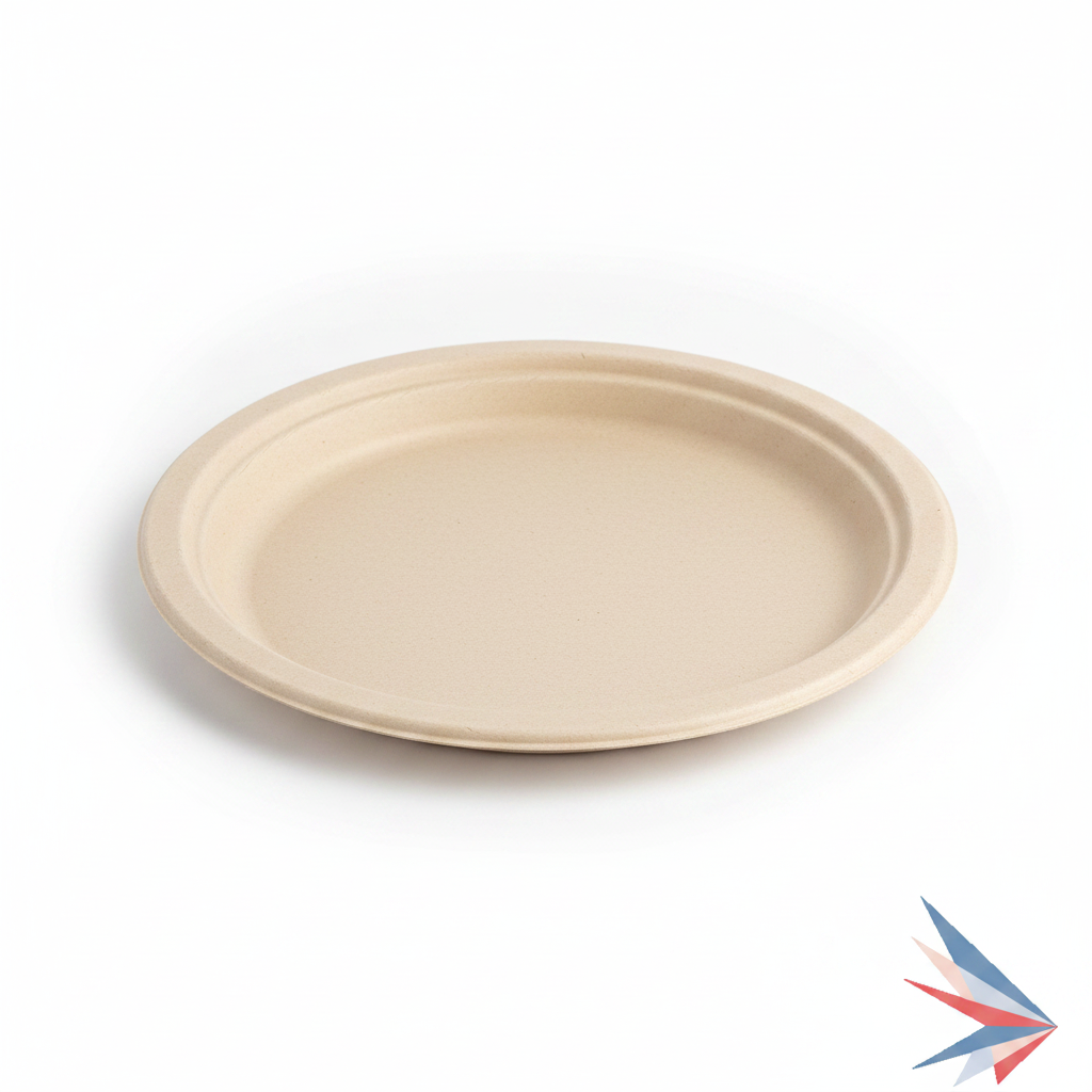 10" Round Bagasse Plate - 1 Compartment