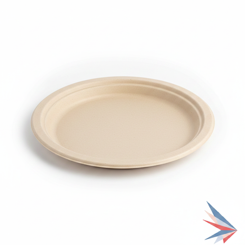 10" Round Bagasse Plate - 1 Compartment