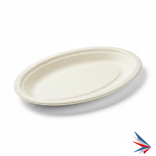 12.5" Oval Bagasse Plate
