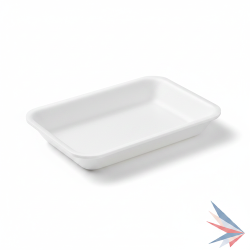 2 lb White Foam Food Tray