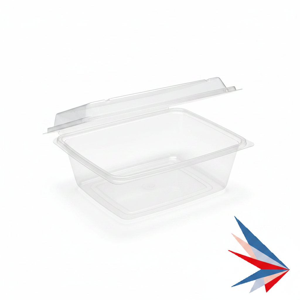 24 oz Clear PET Hinged Container