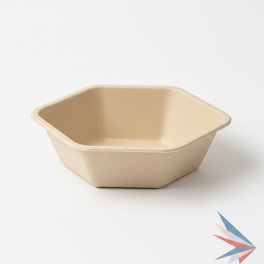 24 oz Hexagon Natural Pulp Bowl
