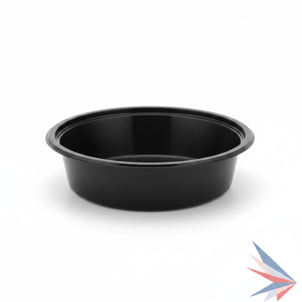 32 oz Black Round Microwaveable Container Base