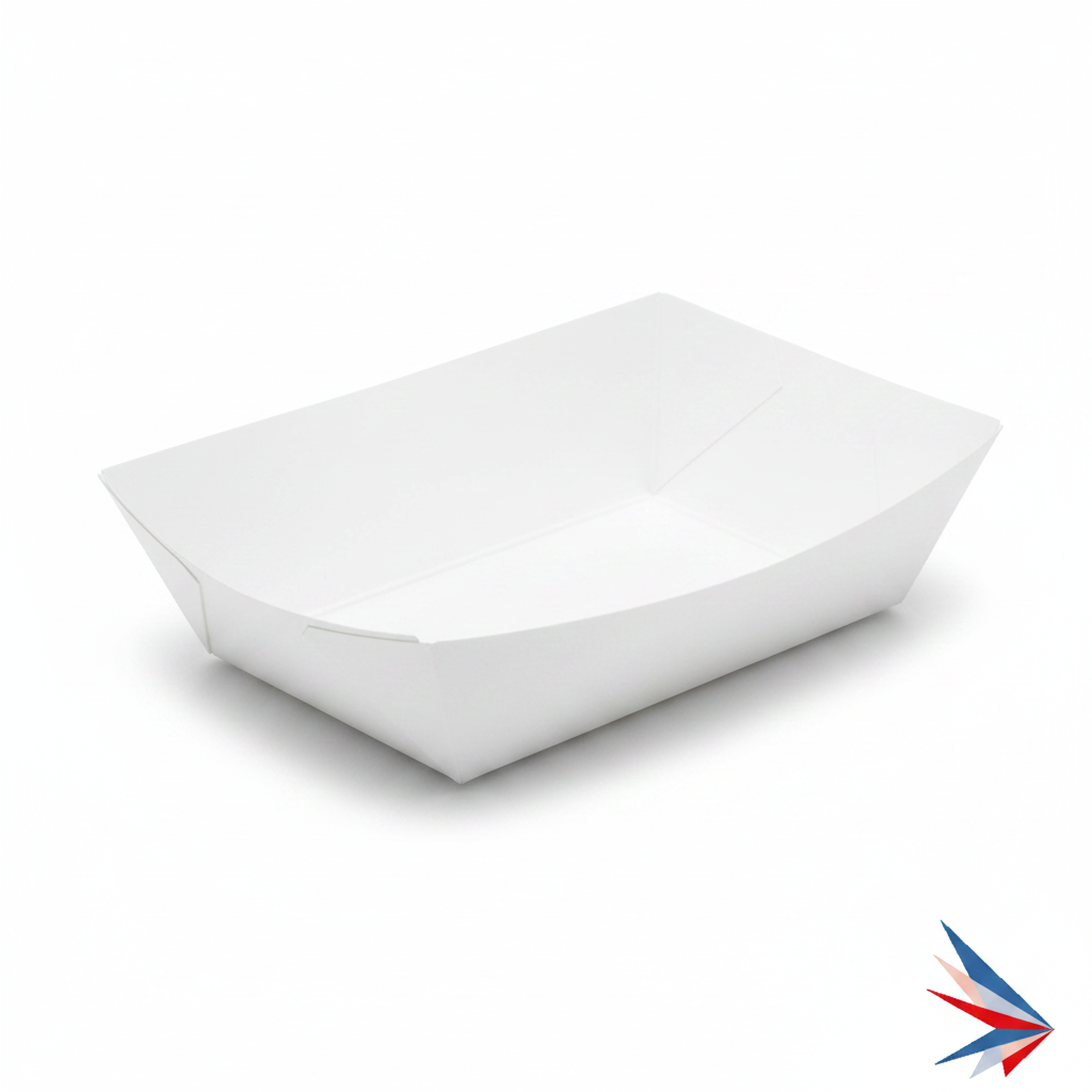 5 lb White Paper Food Tray