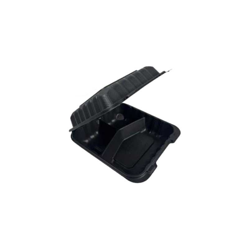 9x9 Black PP Clamshell 3 Compartments - CHPM993B-150