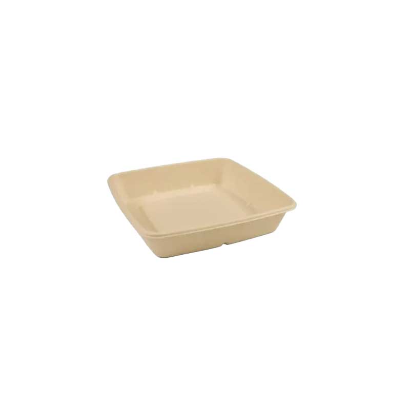 8x8 Square Natural Pulp Food Box Base - CS1000 Base