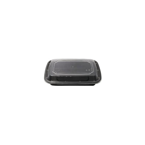 16 oz Black Rectangular Container with Lid - HR-16