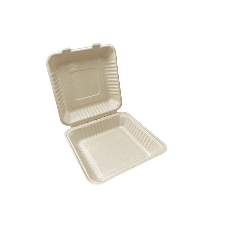 9x9 Bagasse Clamshell 1 Compartment - NHFS09042