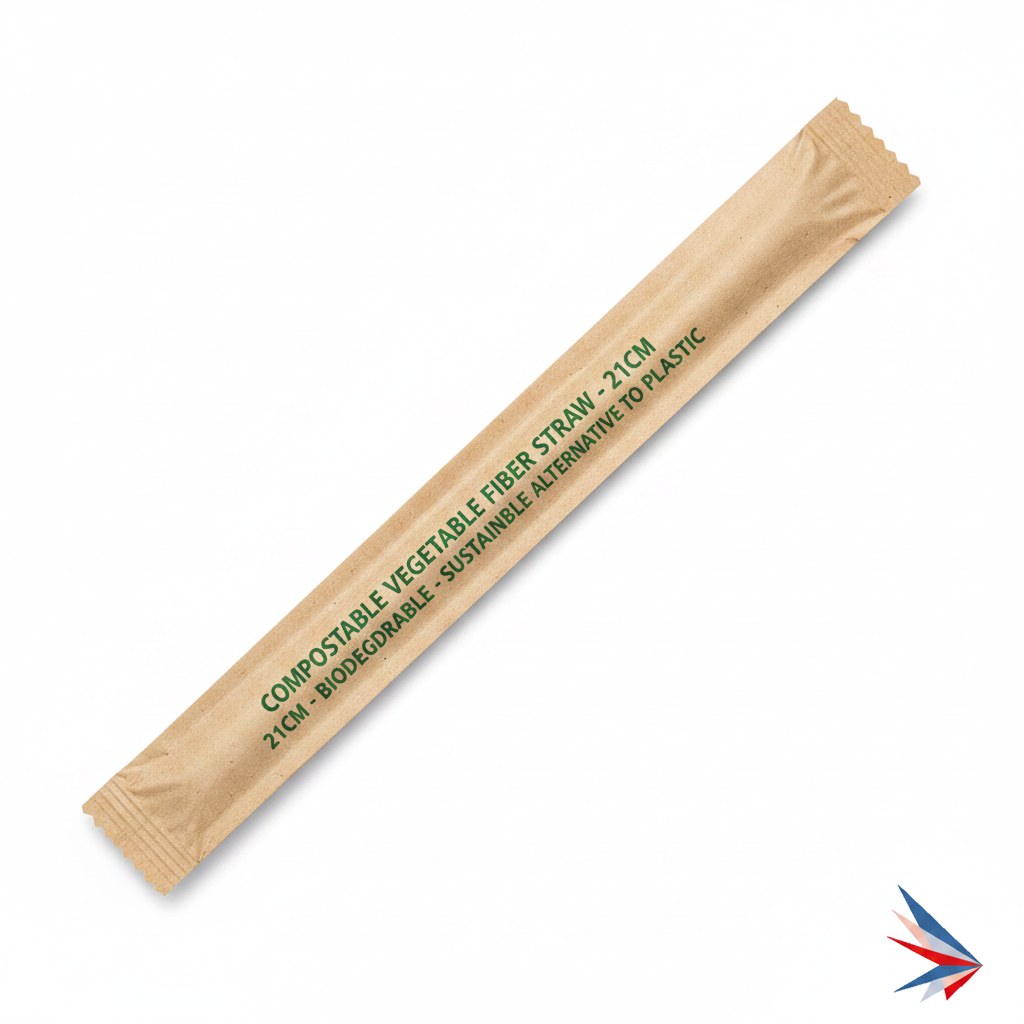 Biodegradable Vegetable Fiber Straw - Wrapped