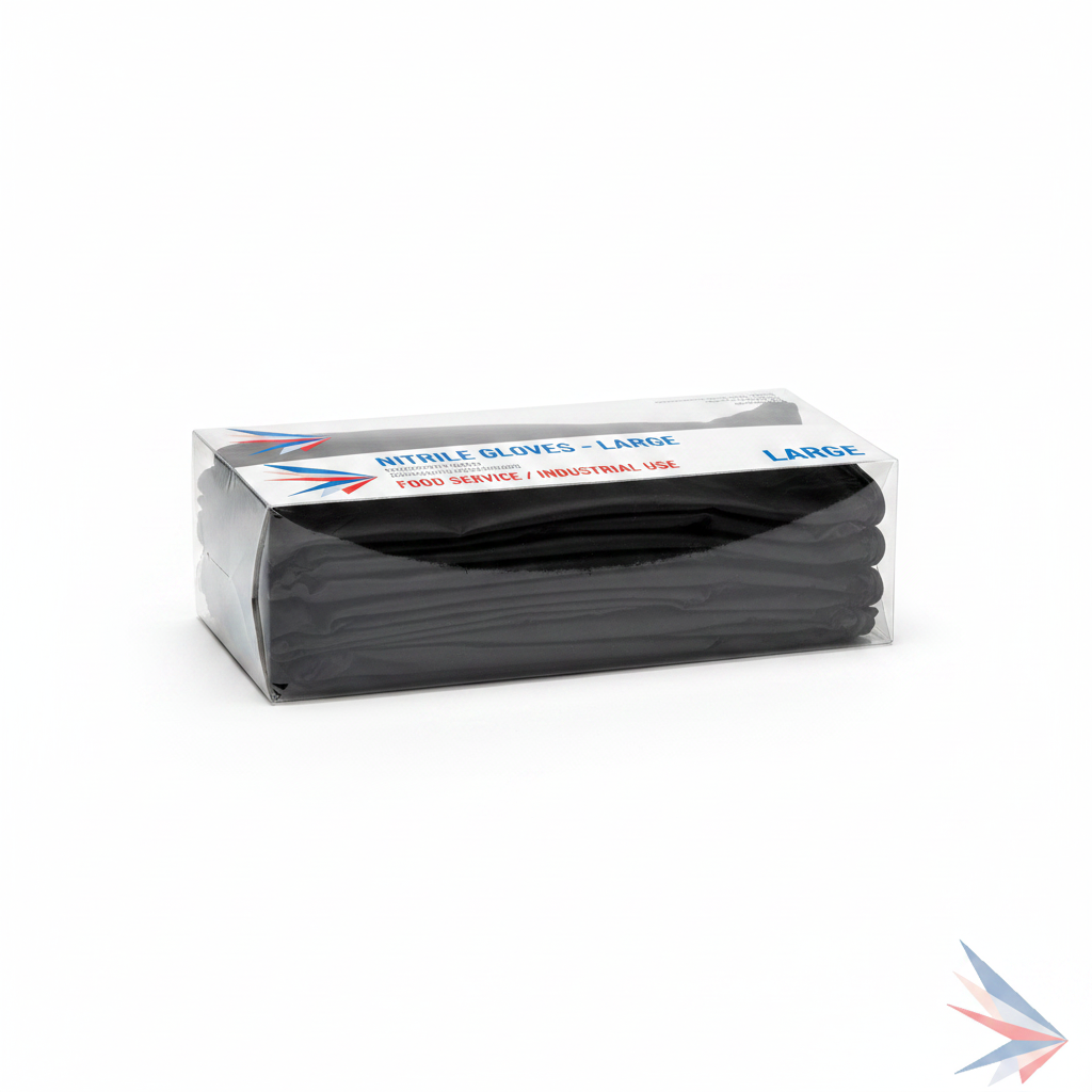Black Nitrile Gloves - Size L