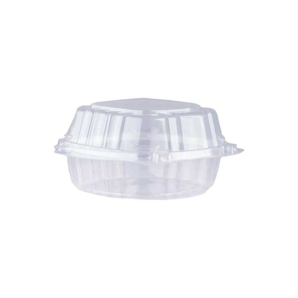 PET clear clamshell angle view