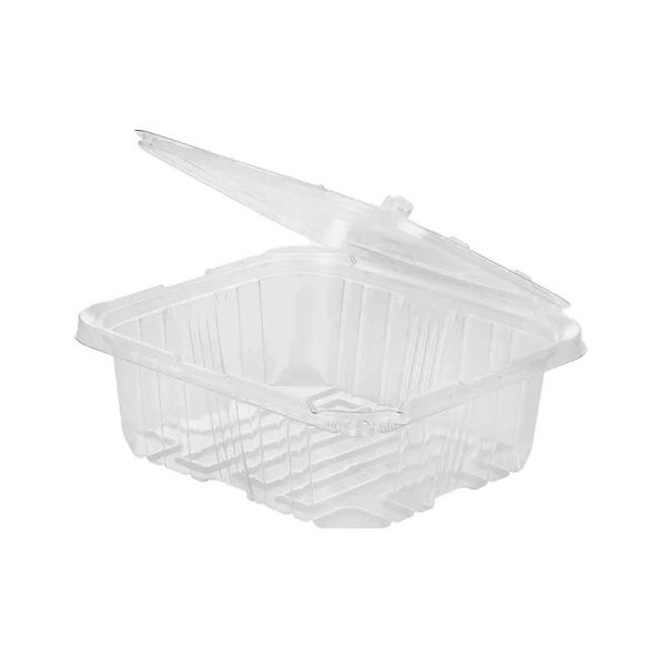 Tamper evident hinged rectangular container 64oz