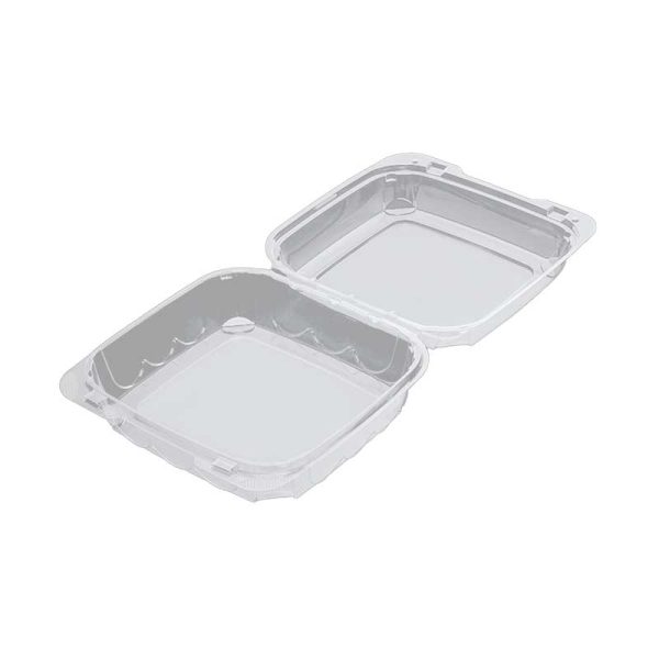 PET Clear Clamshell 8 inch open