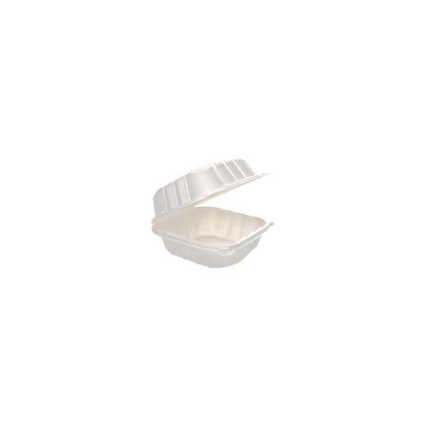 White mineral clamshell 6 inch