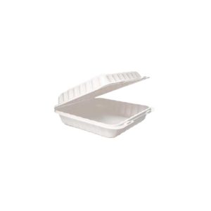 White mineral clamshell 9 inch