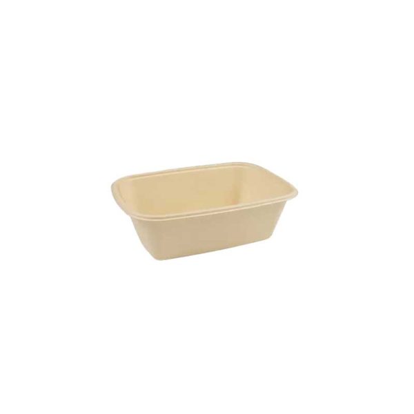 Rectangular box natural pulp base 38oz