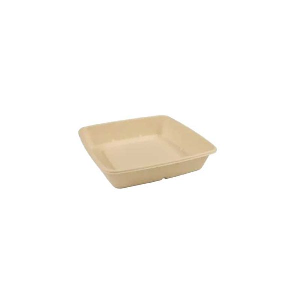 Square food box natural pulp base 8 inch