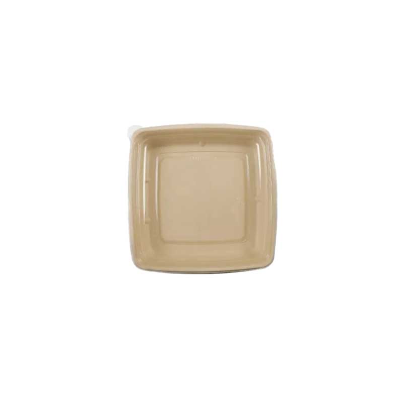 Square food box natural pulp lid 8 inch