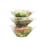 Recycable salad bowl with lid clear or black