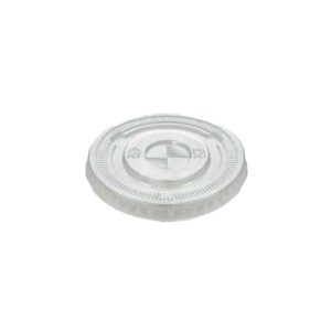 PET Flat lid with X slot 98mm