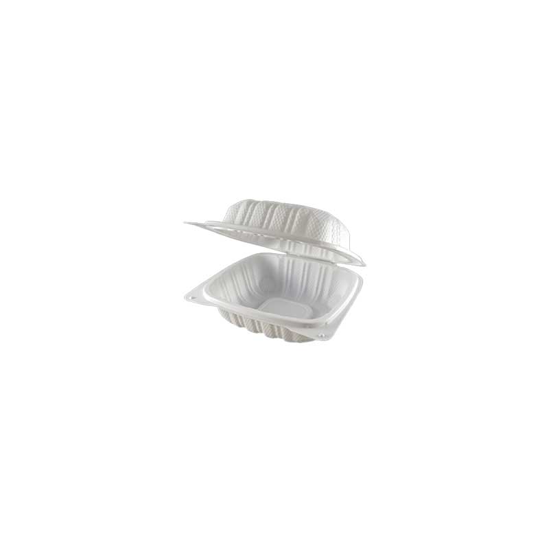 Microwavable Clamshell white 6 inch