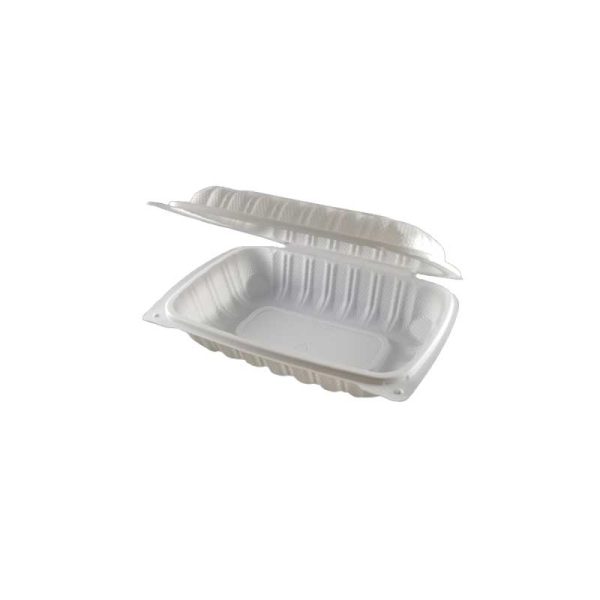 Microwavable Clamshell white 9x6 inch