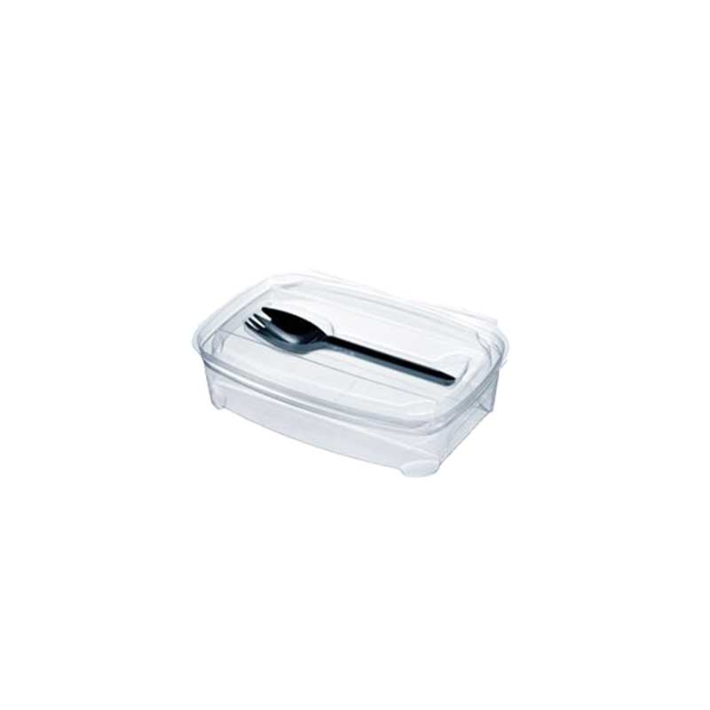 PET clear container with Spork Cavity