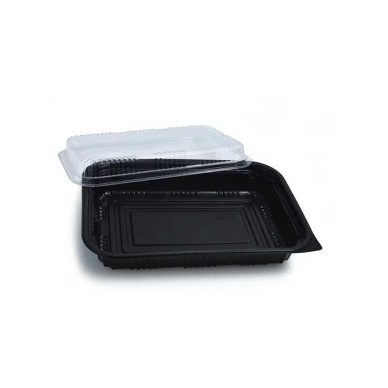 Microwavable rectangular plastic food box