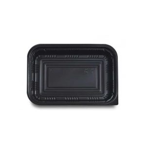 Microwavable rectangular plastic food box top view