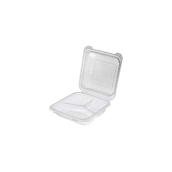 Translucent PP HingedBox 8inch 3 compartments