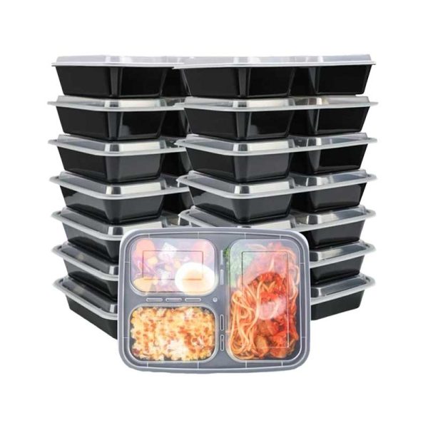 Black lunch box 3 compartments