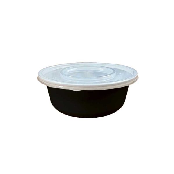 Round Microwavable bowl base 32oz black