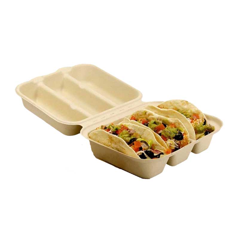 Taco Box Clamshell 3 compartments