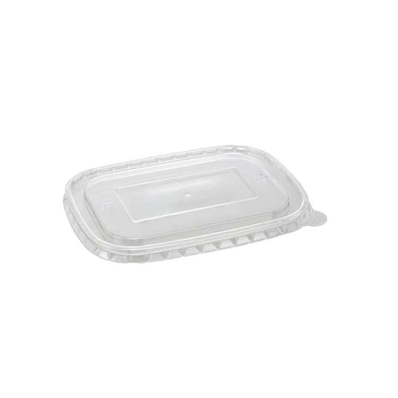 Kraft paper rectangle bowl PET lid 16 - 32 oz