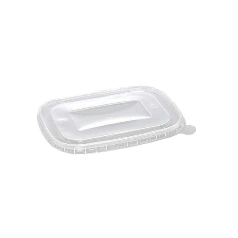 Kraft paper rectangle bowl PP lid 16 - 32 oz