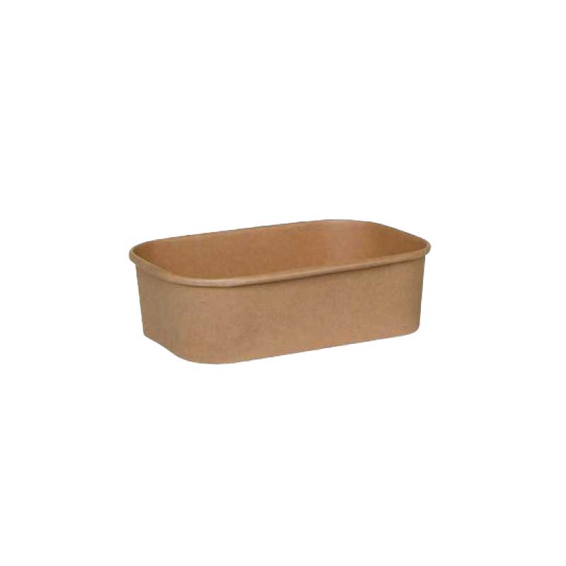 Kraft paper rectangle bowl base 22 oz