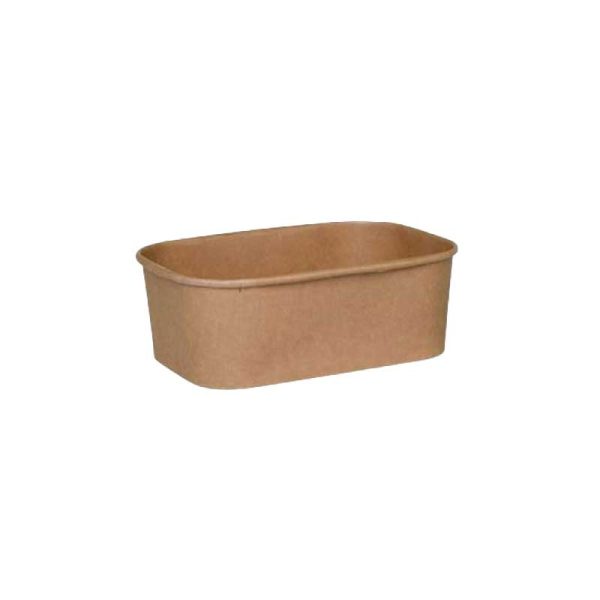 Kraft paper rectangle bowl base 24 oz