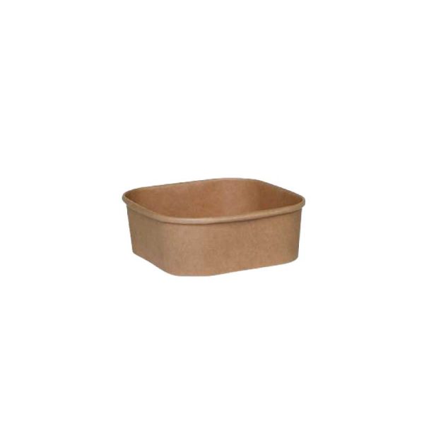 Kraft Paper Square Bowl base 16 oz